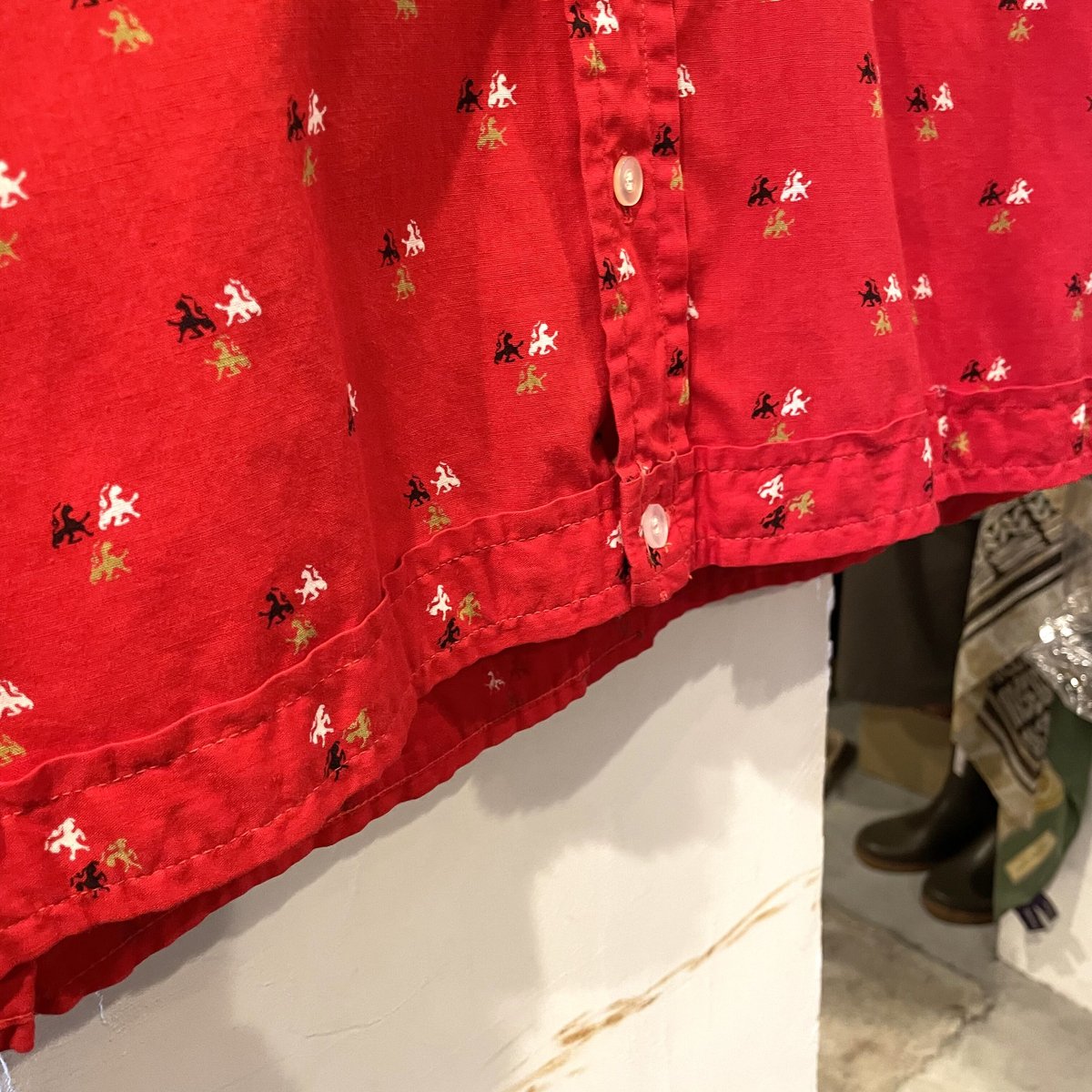 Bud Berma ボックスシルエット型 総柄シャツ ヴィンテージシャツ 50s