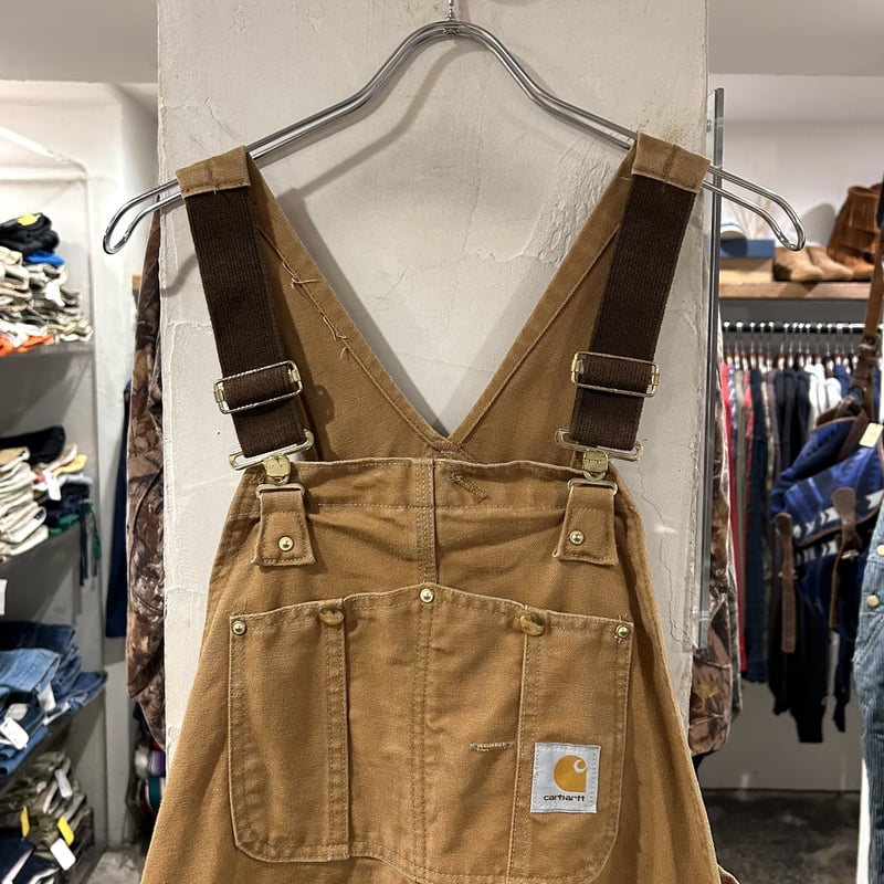 90s Carhartt ダック地 オーバーオール ダブルニー カーハート
