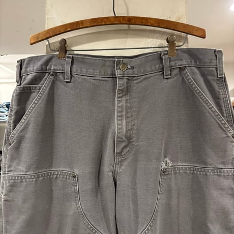 Carhartt　Double Knee Pants　36×29　ダック地　ペインターパンツ　ダブルニー　ワークパンツ　カーハート　グレー系　(S5648)