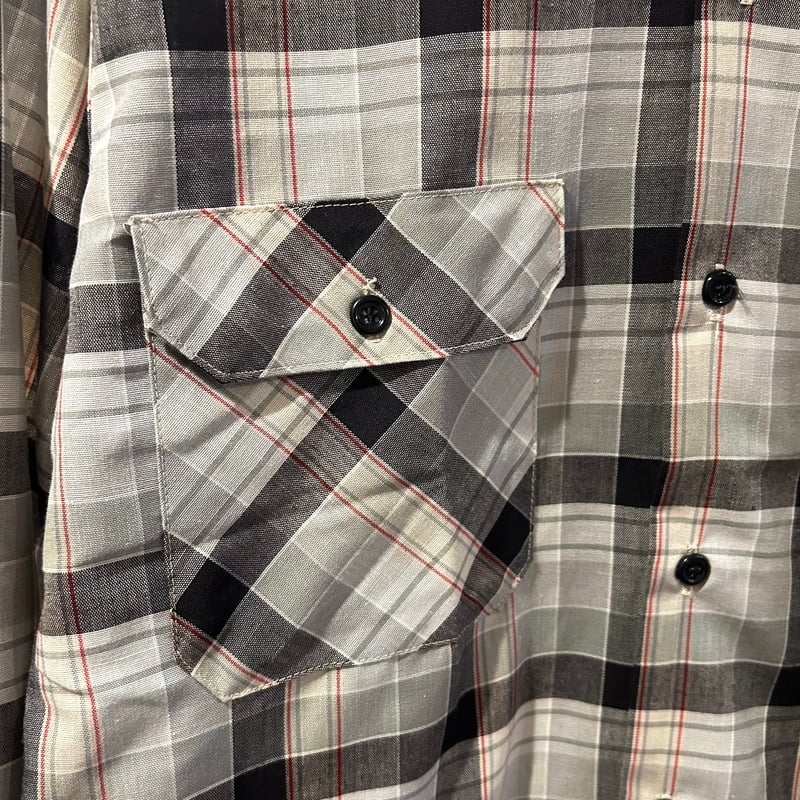 70s Sears L/Sチェックシャツ 長袖シャツ Size M USA製 DEADSTOC
