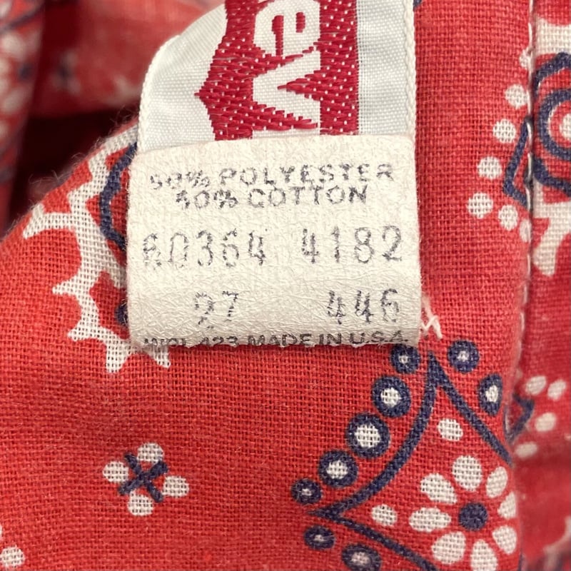 Levi's バンダナ柄シャツ BigE サドルマン USA製 70s （S0876） | DUFF