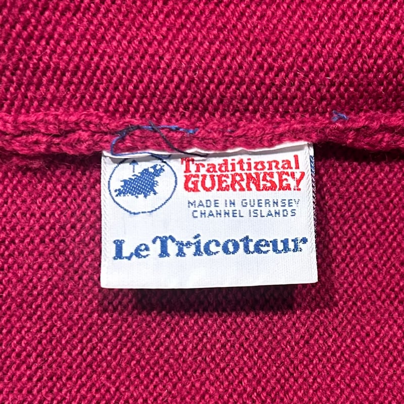 Le Tricoteur ガンジーセーター フィッシャーマンセーター 赤