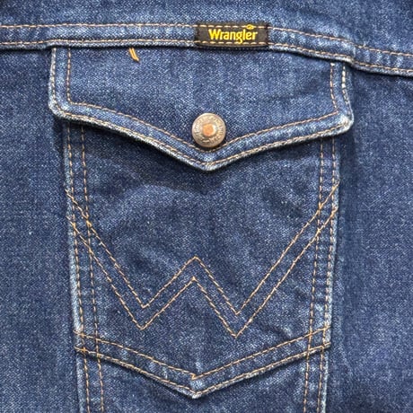 80s~　Wrangler　デニムジャケット　ブランケット付　USA製　4つポケ　Size 46相当　ラングラー　ビッグサイズ　(S5332)