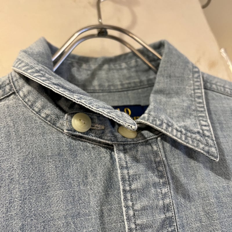 【美品】Polo Ralph Lauren シャンブレーシャツ S ポロ ラルフローレン シャンブレーシャツ 長袖シャツ ボーイズ