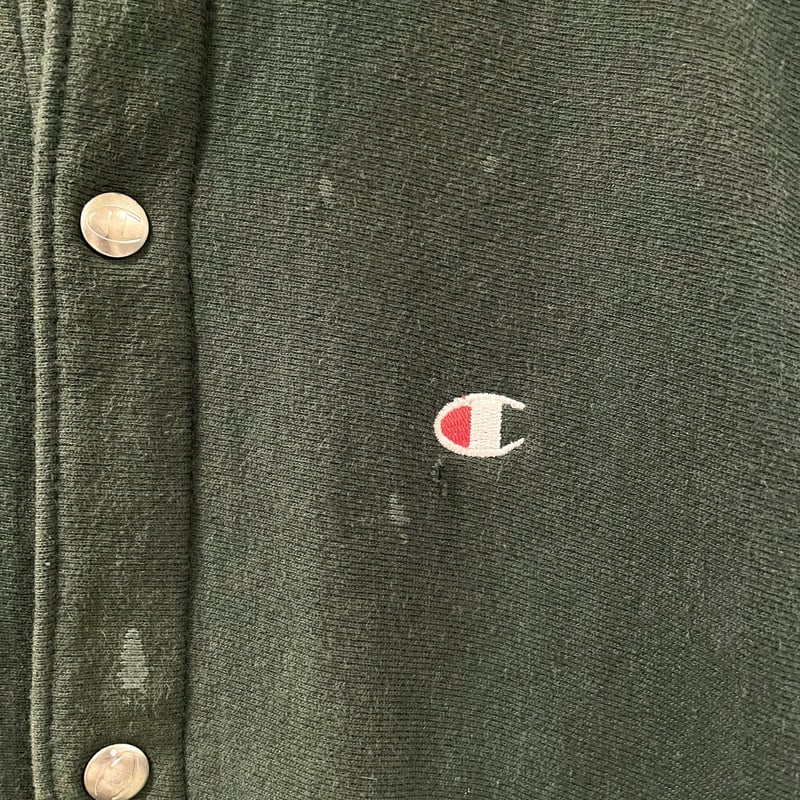 90s Champion スナップカーディガン reverse weave グリーン USA 90s Champion スナップカーディガン reverse weave グリーン USA