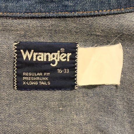 80s　Wrangler　70127MW　デニムウエスタンシャツ　ラングラー　(S2491)