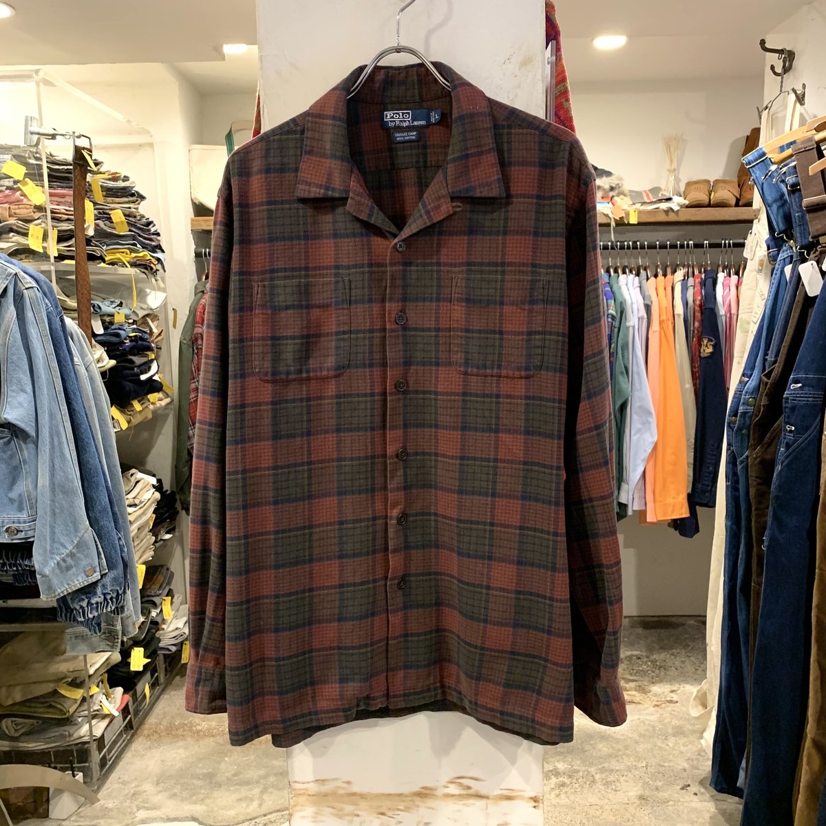 90年代 90s 開襟 ポロラルフローレン 半袖 総柄 アロハシャツ