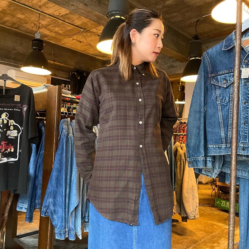 60s PENNEY'S Gentry Vintage L/S Shirt 3点留ボタン チェ...