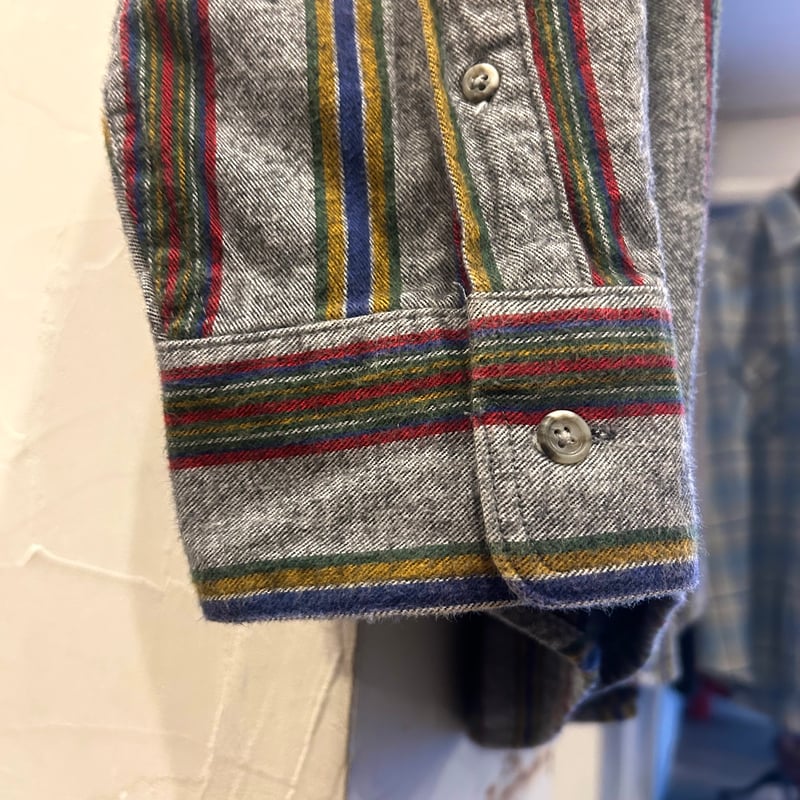 80s Eddie Bauer L/Sネルシャツ エディーバウアー コットン