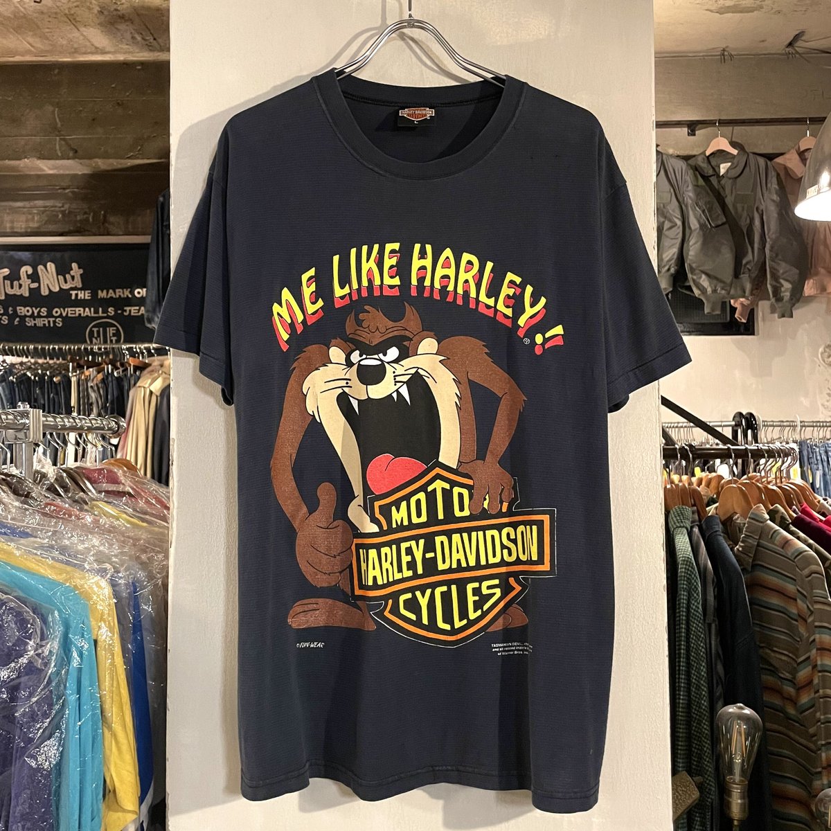 ハーレーダビッドソン　Tシャツ　コヨーテ　XL ホワイト　ルーニーテューンズ ハーレーダビッドソン ルーニーテューンズ アニメ 00s USA製