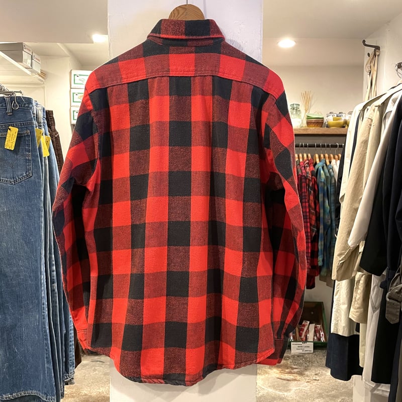 FIVE BROTHER 70s USA製 バッファローチェック 赤x黒 フランネル