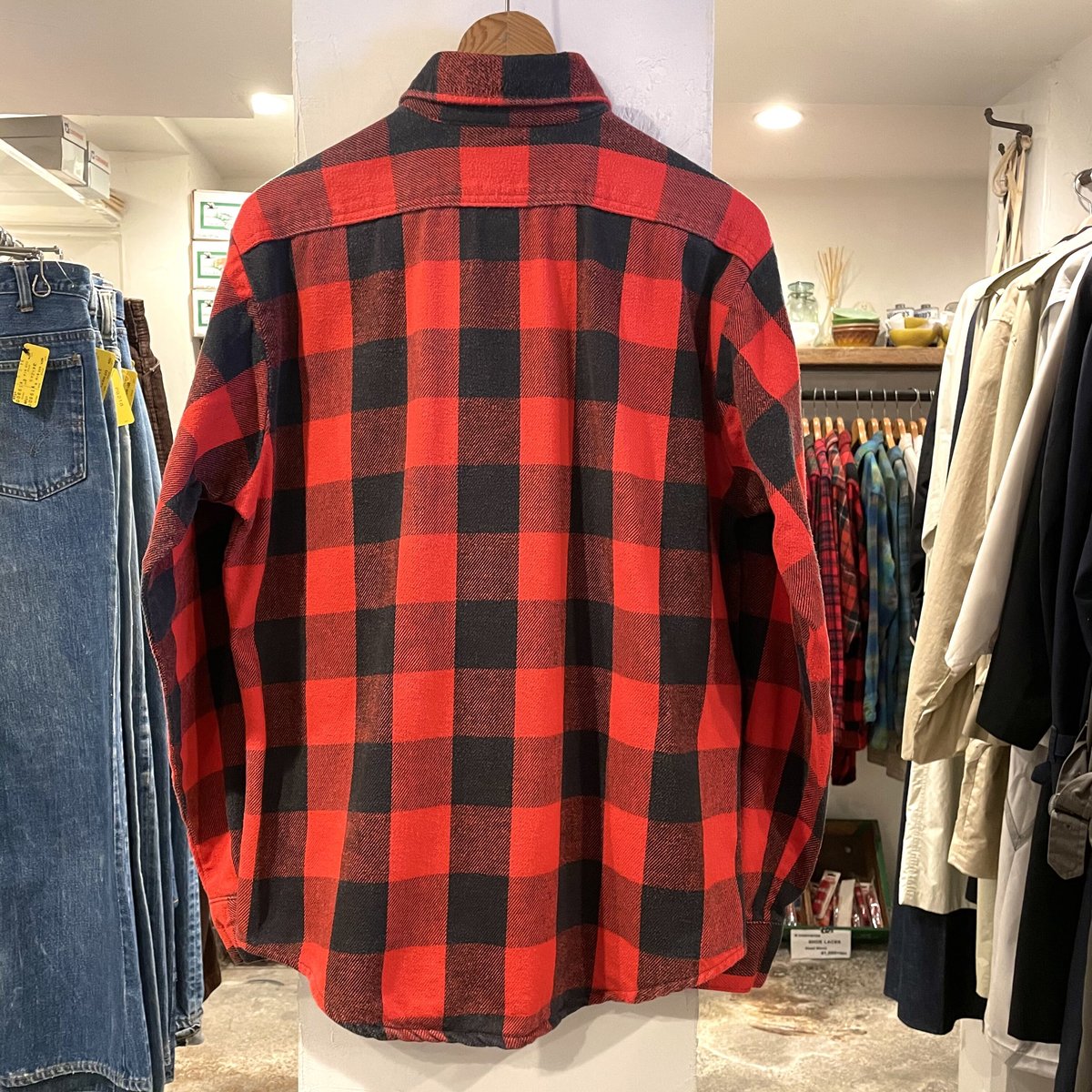 60s みなさ FIVE Brother 赤黒チェック ネルシャツ サイズ16