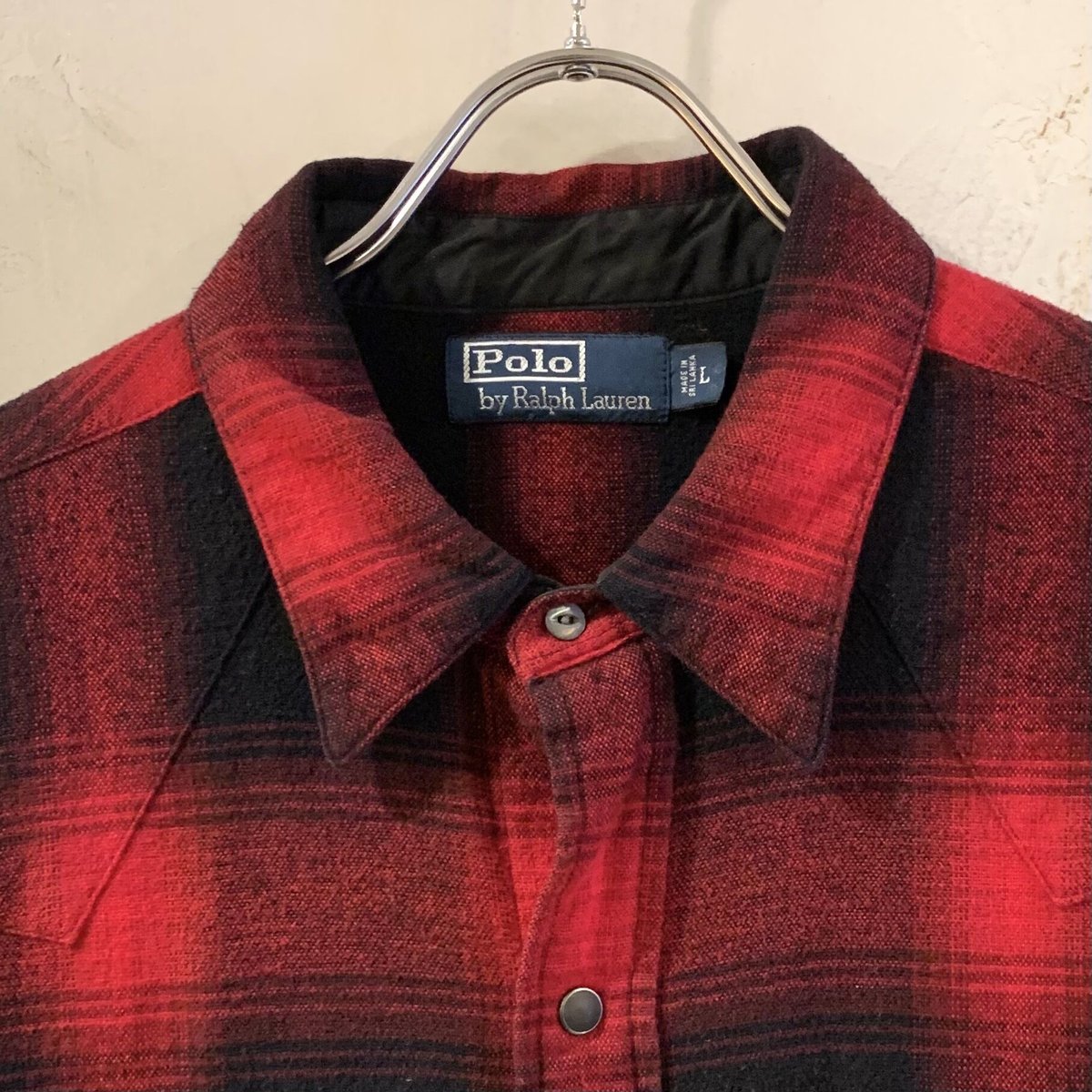 Polo by Ralph Lauren オンブレ チェック ウエスタンシャツ ラルフローレン オンブレチェック レーヨンウエスタンシャツ
