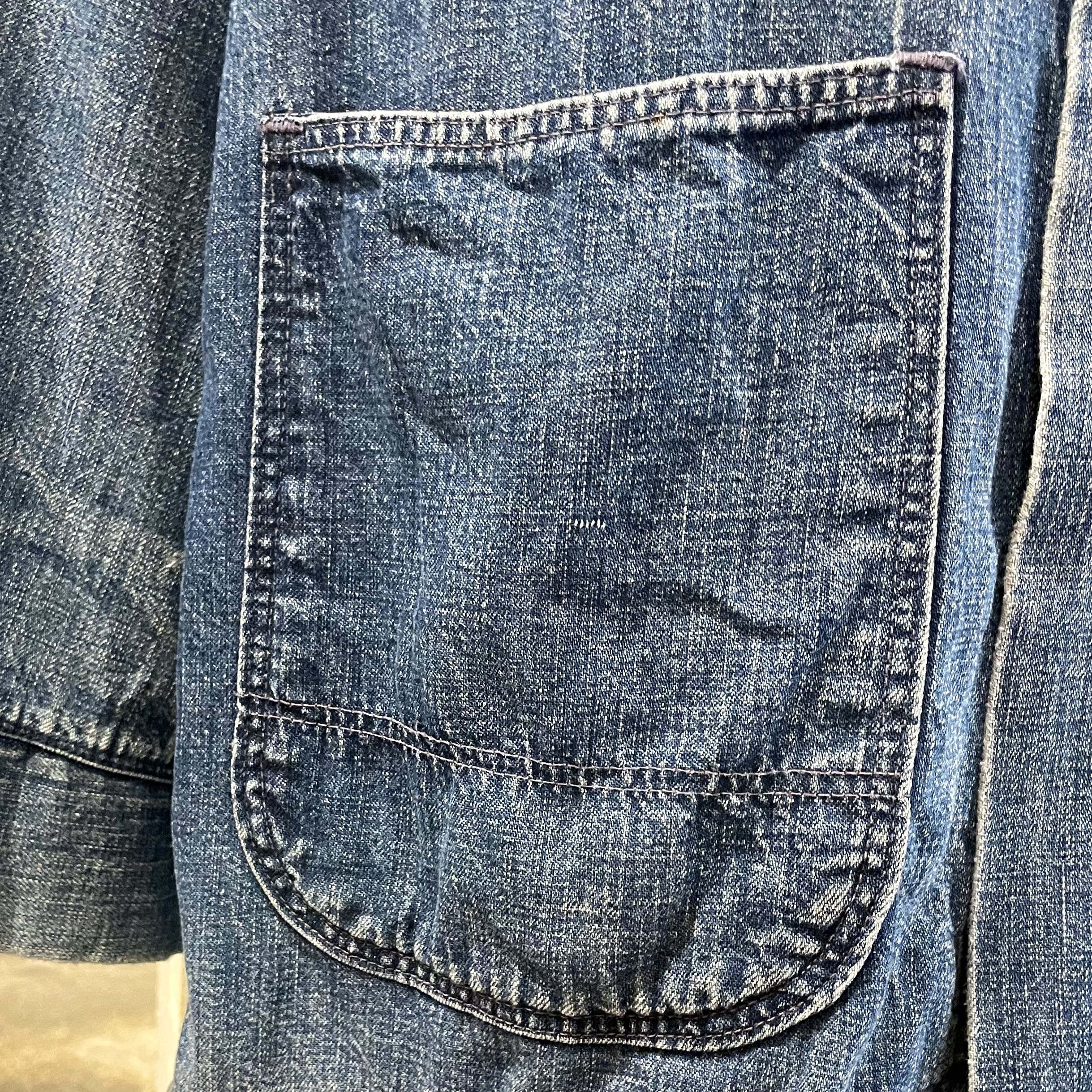 60s Madewell デニムカバーオール 襟コーデュロイ ワークジャケット 60