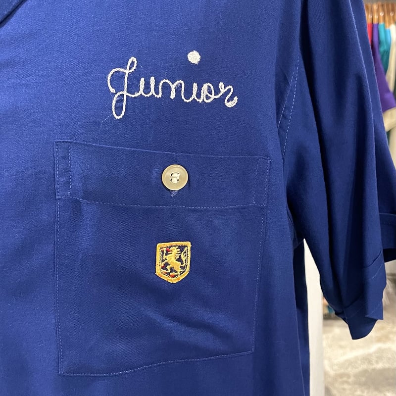 NAT NAST ヴィンテージボウリングシャツ フロッキープリント ユニオン