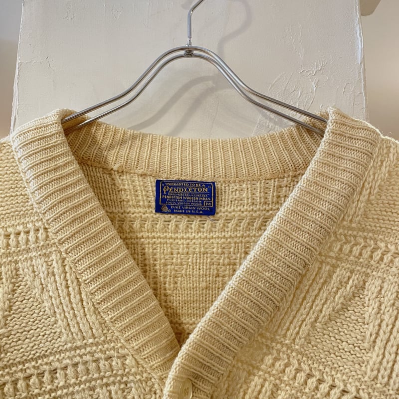 PENDLETON 70s USA製 PURE VIRGIN WOOL ウールカーディガン ペ...