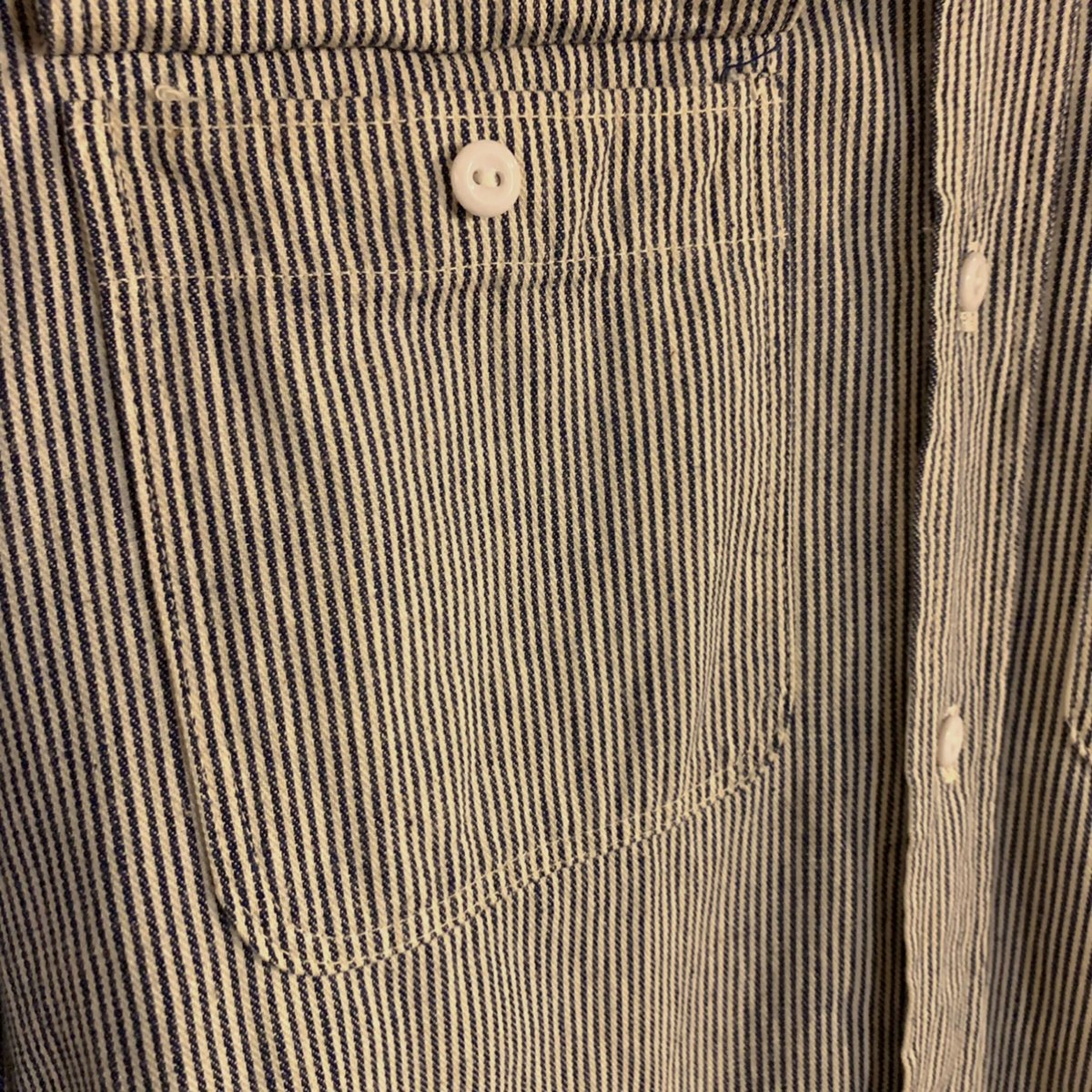 70s BIG MAC ヒッコリーストライプシャツ ワークシャツ COTTON 100% L/