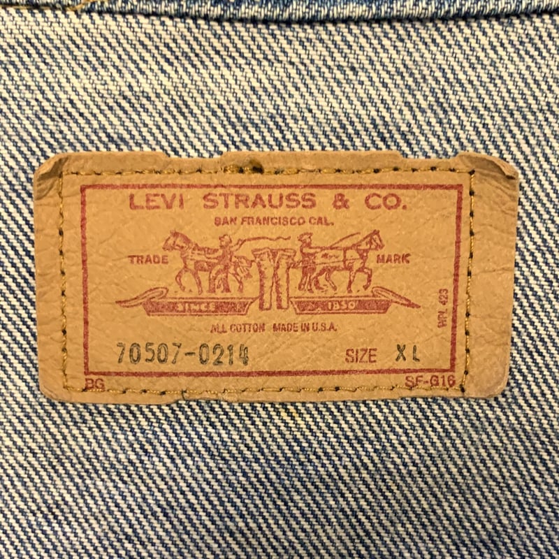 80s Levi's 70507-0214 デニムジャケット リーバイス ハンドウォーマー