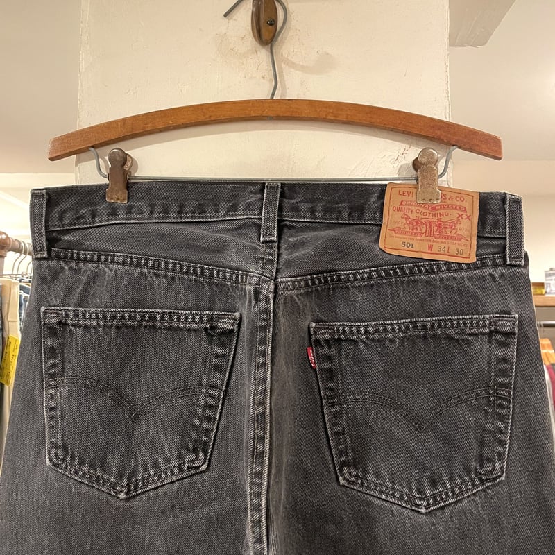 Levi's 501 00s リーバイス501 後染めブラックデニムパンツ ボタン裏