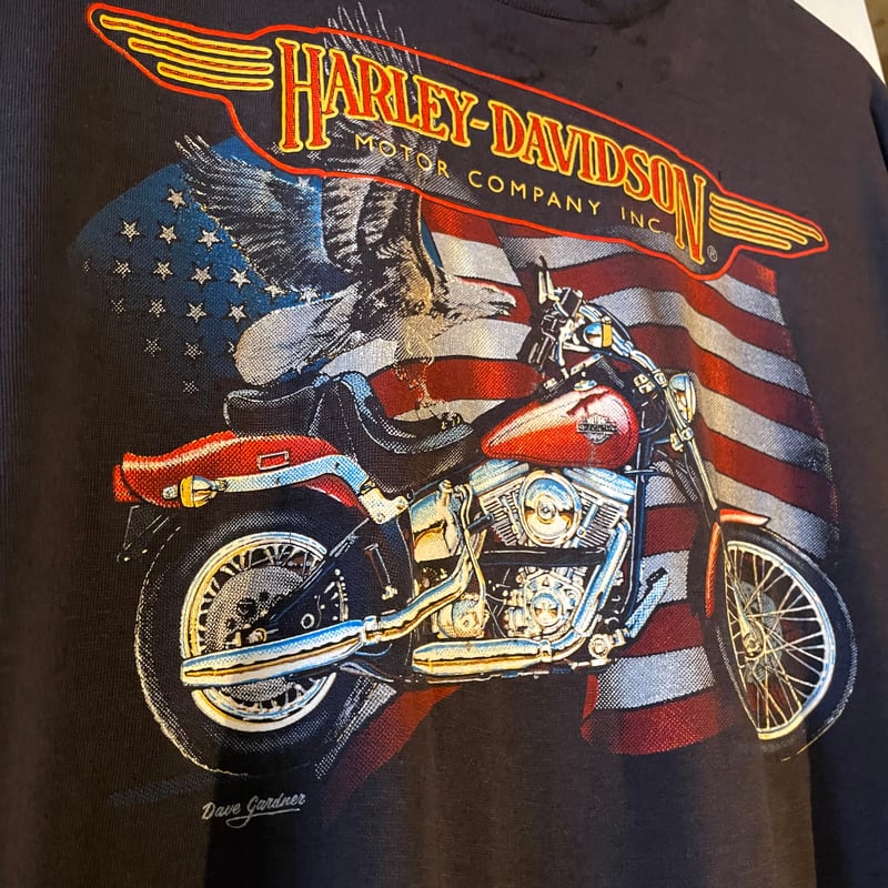 80s 3D EMBLEM HARLEY-DAVIDSON S/S Tシャツ ハーレーT US