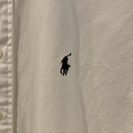 Ralph Lauren　L/S BDシャツ　ボタンダウンシャツ　白シャツ　(S1927)