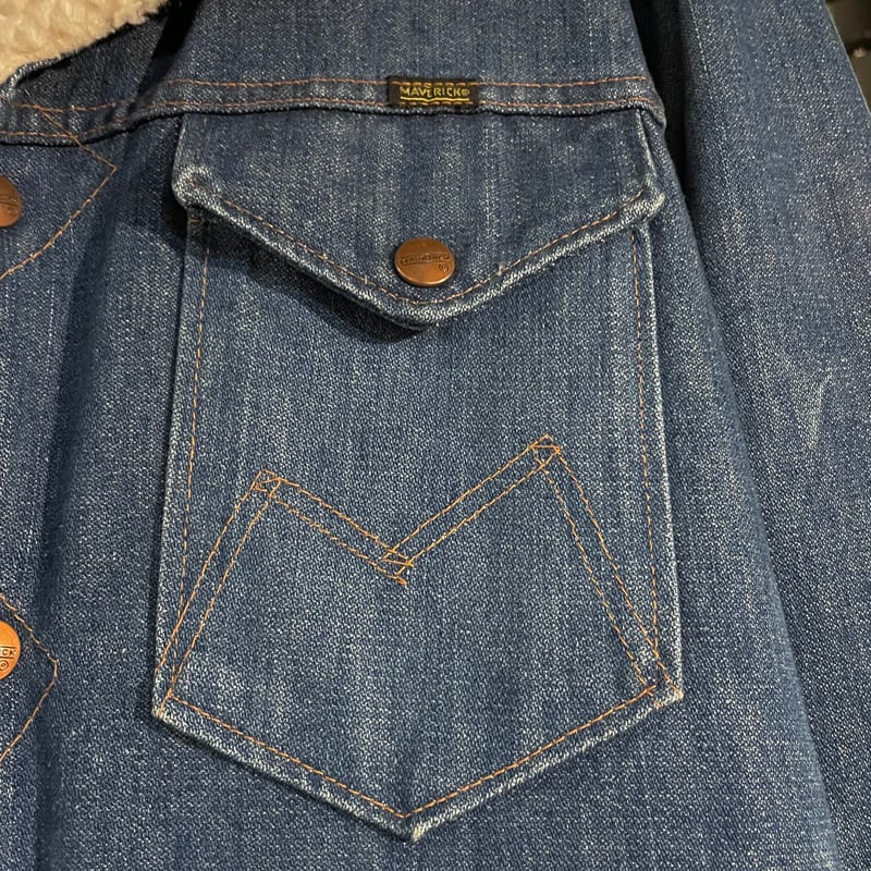 70S　MAVERICK　RANCH　COAT　デニムボアジャケット MAVERICK】70s RANCH COAT ボアランチコートデニムジャケット