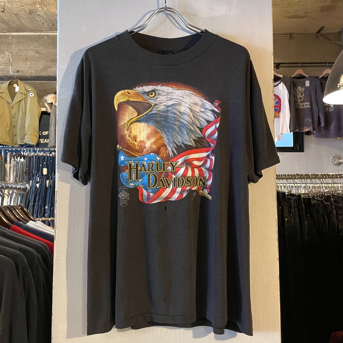 80s 3D EMBLEM HARLEY-DAVIDSON S/S Tシャツ ハーレーT US