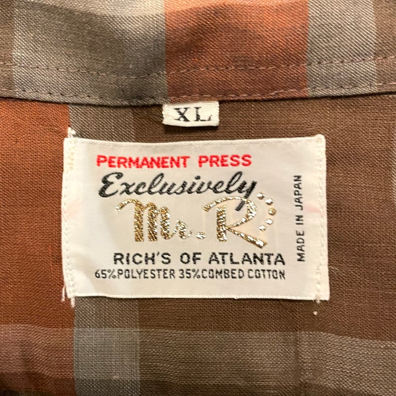 60s mr R L/S ボタンダウンシャツ 3点留BD ヴィンテージシャツ Size XL