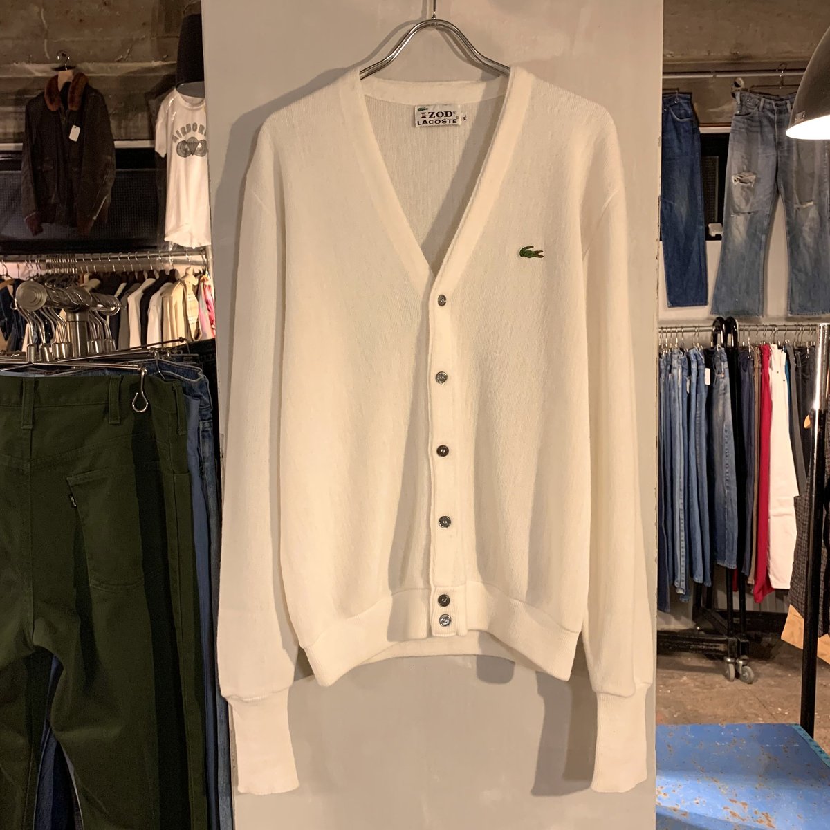 70s IZOD LACOSTE ラコステ アクリル カーディガン アイゾッド 70年代