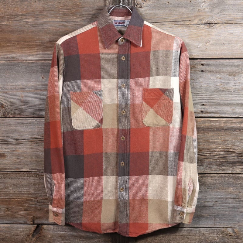 BIG MAC 80s ヴィンテージ ネルシャツ チェック柄 Sサイズ ビッグ
