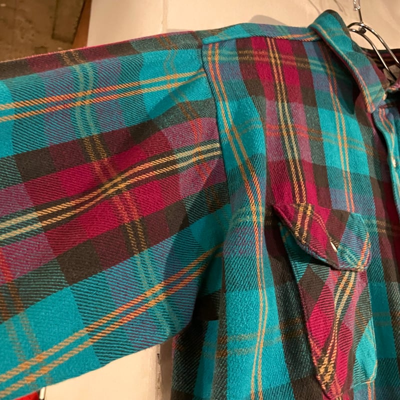 80s FIVE BROTHER L/S ネルシャツ USA製 Size XL コットンシャツ
