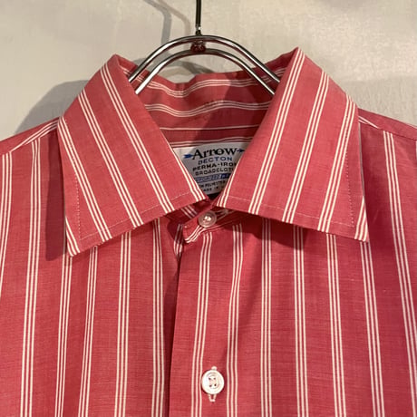 60s　ARROW　Vintage L/S Stripe Shirt　ロングスリーブ　ストライプシャツ　USA製　ヴィンテージシャツ　(S2570)