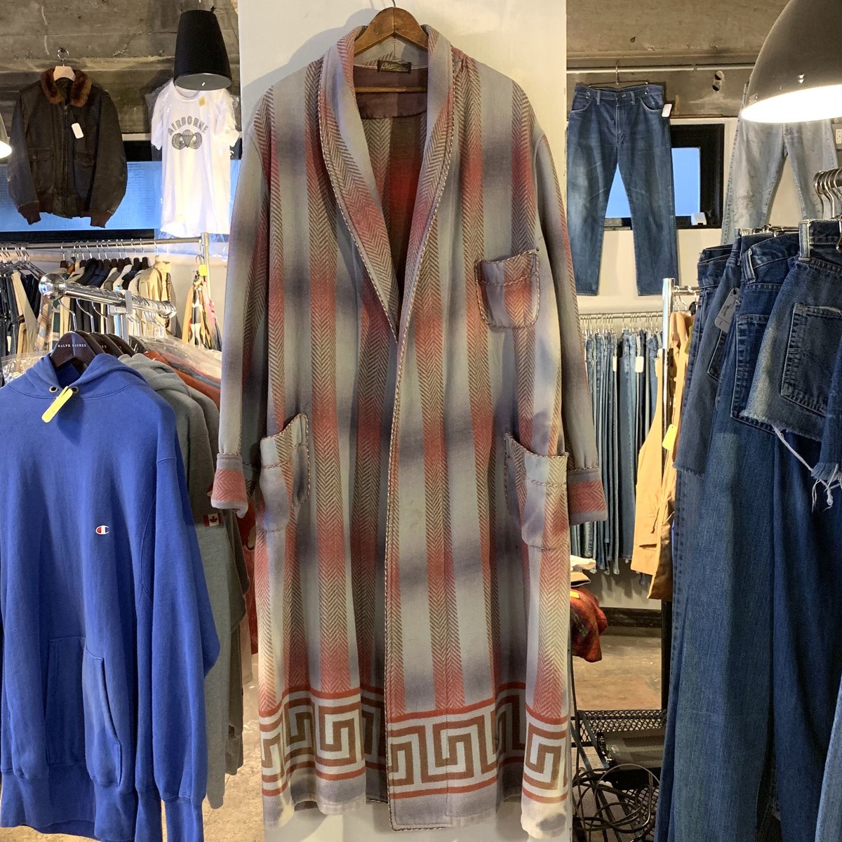 30s Beacon ブランケットガウン ショールカラーコート オンブレ 30s Beacon ブランケットガウン ショールカラーコート オンブレ