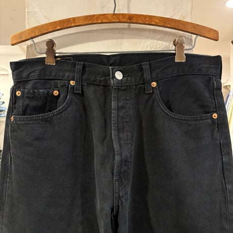 90s　Euro Levi’s 501 ブラックデニムパンツ　32×31½　リーバイス　ユーロ 　1999年　(S5640)