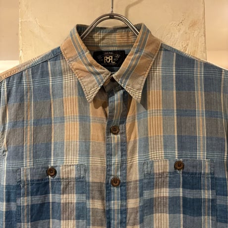 RRL　S/S ワークシャツ　DOUBLE RL　RALPH LAUREN　Size S　ダブルアールエル　ラルフローレン　(S5601)