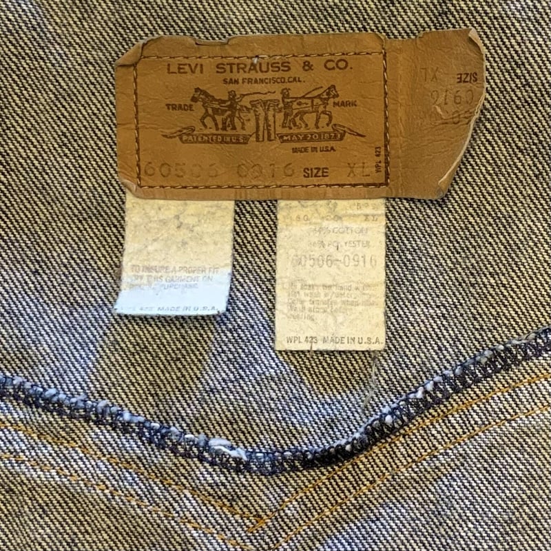 80s Levi's 60506-0916 リーバイス デニムベスト オレンジタブ 80s Levi's 60506-0916 リーバイス デニムベスト オレンジタブ