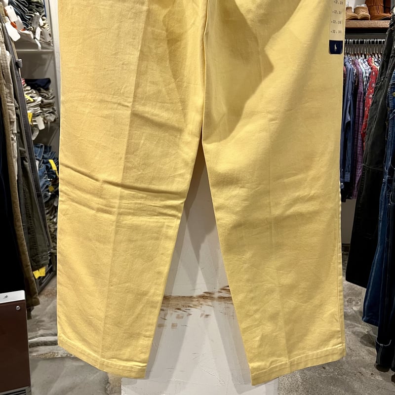 Polo by Ralph Lauren チノパン タック入り ポロチノ イエロー Polo by Ralph Lauren チノパン タック入り ポロチノ イエロー