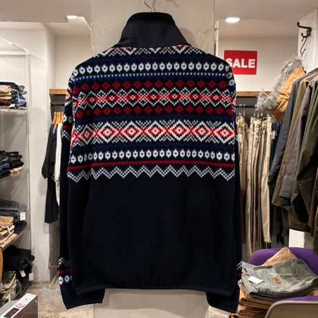 Polo by Ralph Lauren　フリースジャケット　ラルフローレン　フェアアイル柄　ハーフボタン　Size S　(S4380)