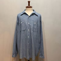 60s~　WASHINGTON DEE CEE　L/S CHAMBRAY SHIRT　Size 17　USA製　シャンブレーシャツ　ワークシャツ　(S5729)