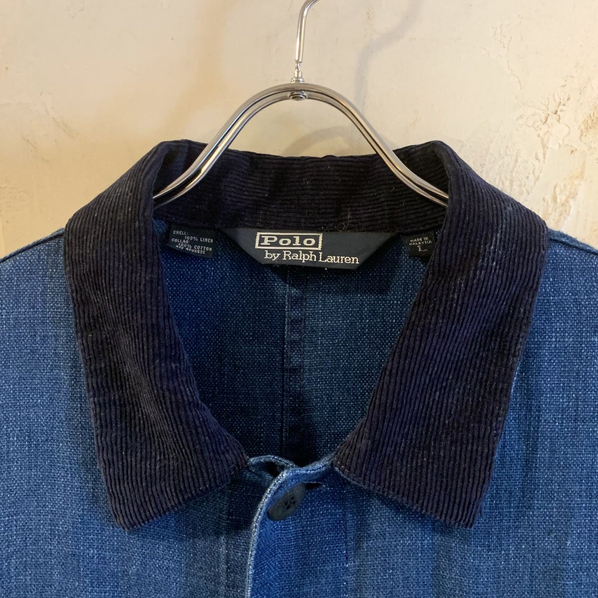 90s POLO by Ralph Lauren リネンカバーオール インディゴリネン ラルフ...