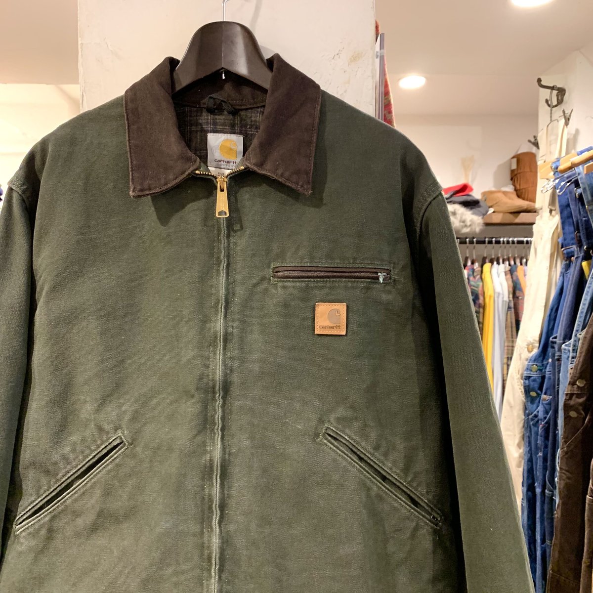 Carhartt デトロイトジャケット ダック地 ワークジャケット モス Carhartt デトロイトジャケット ダック地 ワークジャケット モス