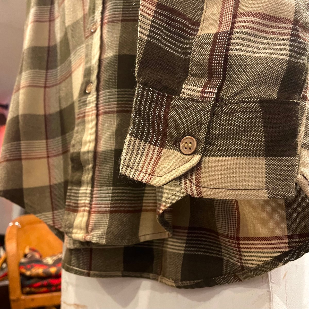 90s Sears L/S アクリルネルシャツ Size L TALL 16-16½ アクリル