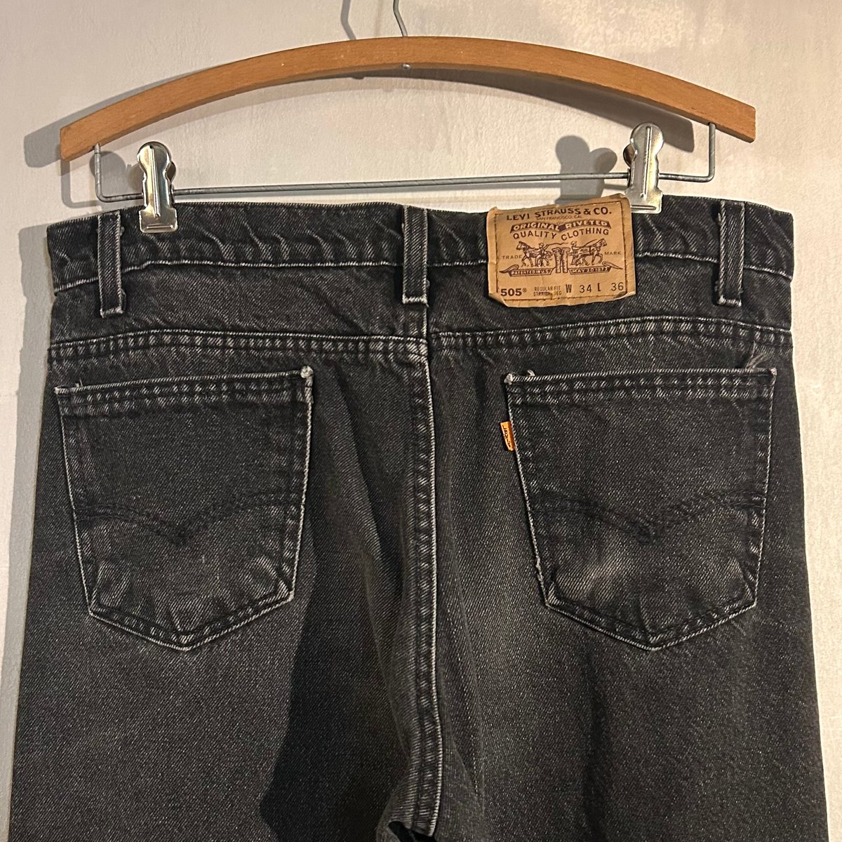 90s Levi's 505 後染め ブラックデニムパンツ 34×36 USA製 1994年