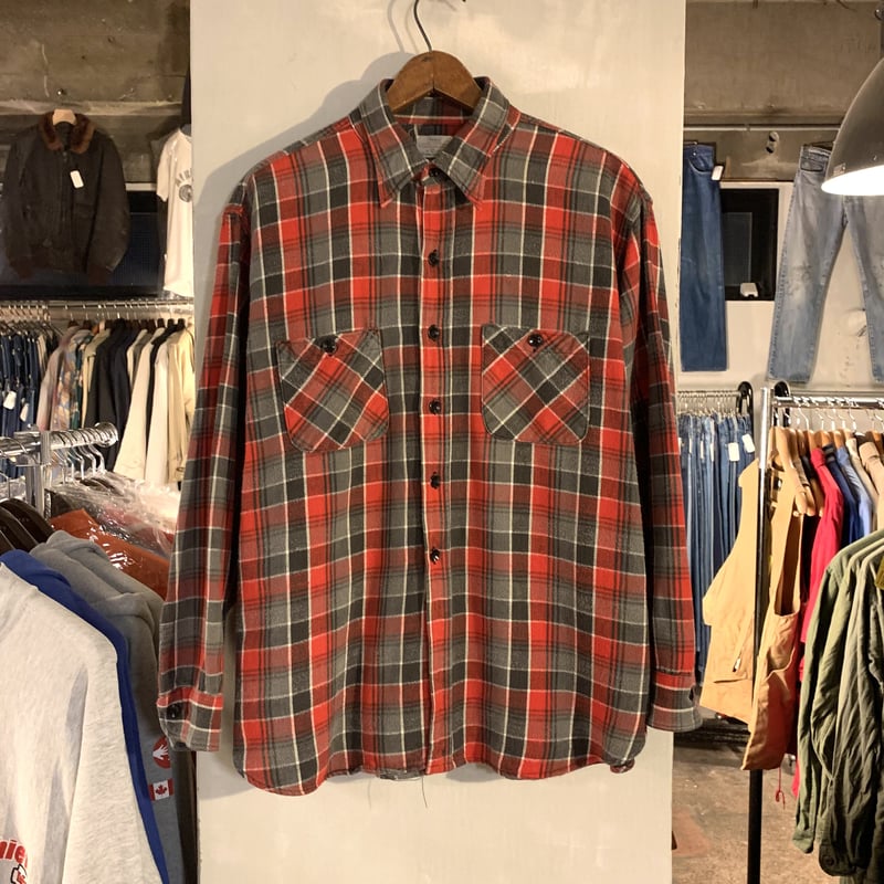 60s Sears ヴィンテージネルシャツ マチ付き USA製 シアーズ 60s Sears ヴィンテージネルシャツ マチ付き USA製 シアーズ