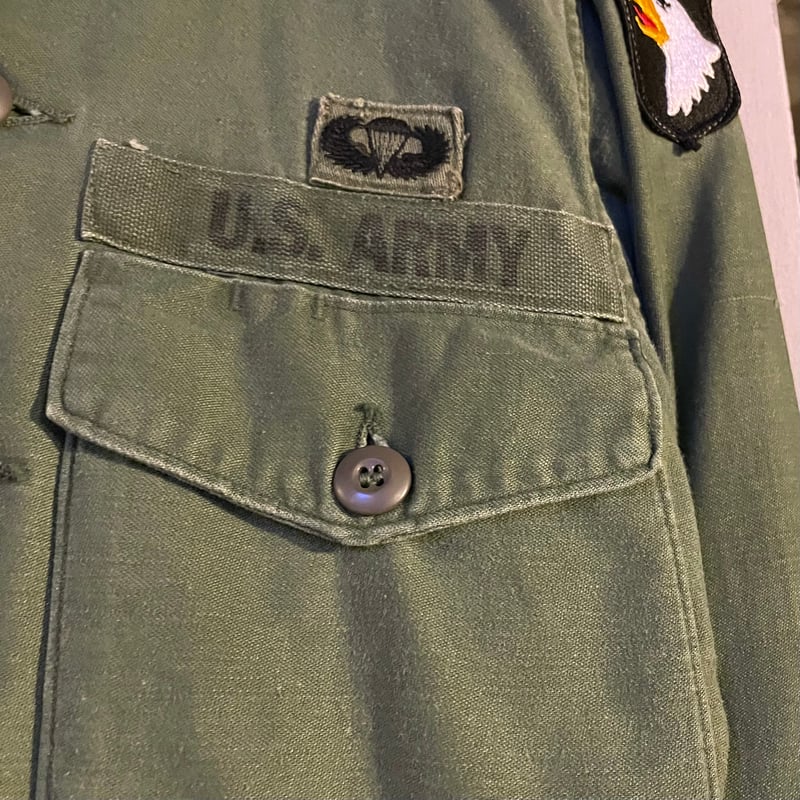 60s US ARMY ユーティリティシャツ シャツ袖 OG 107 COTTON SATEE 60s US ARMY ユーティリティシャツ シャツ袖 OG 107 COTTON SATEE