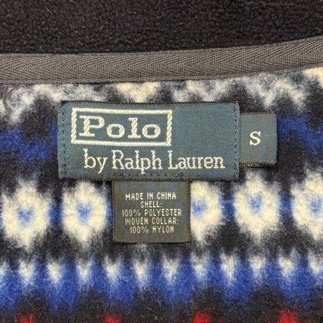 Polo by Ralph Lauren　フリースジャケット　ラルフローレン　フェアアイル柄　ハーフボタン　Size S　(S4380)