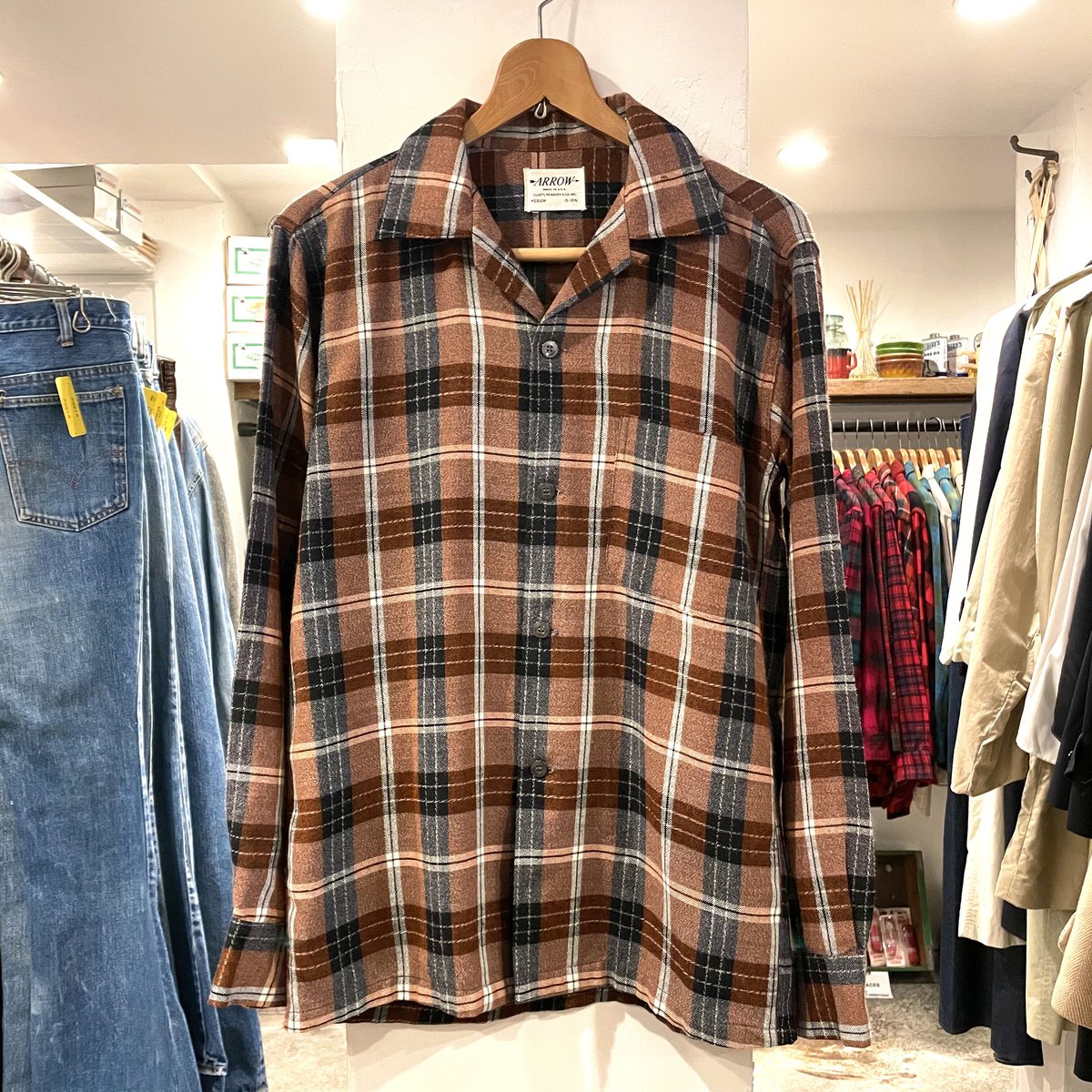 ARROW 60s USA製 ウールxアクリル ボックスシルエットシャツ (S0583