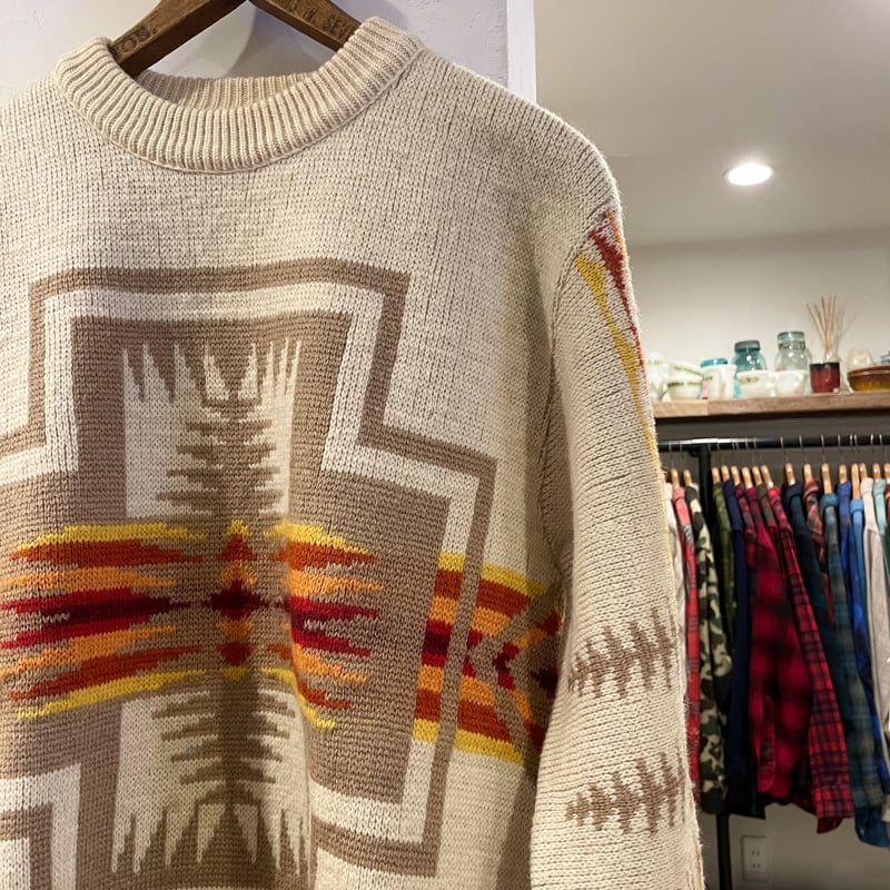 PENDLETON 70s チーフジョセフ柄 ウールニット ペンドルトン (S0497) |