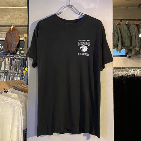 90s　FIELDS　S/S バイクTシャツ　USA製　BIKE WEEK　DAYTONA BEACH　1995年　(S4228)