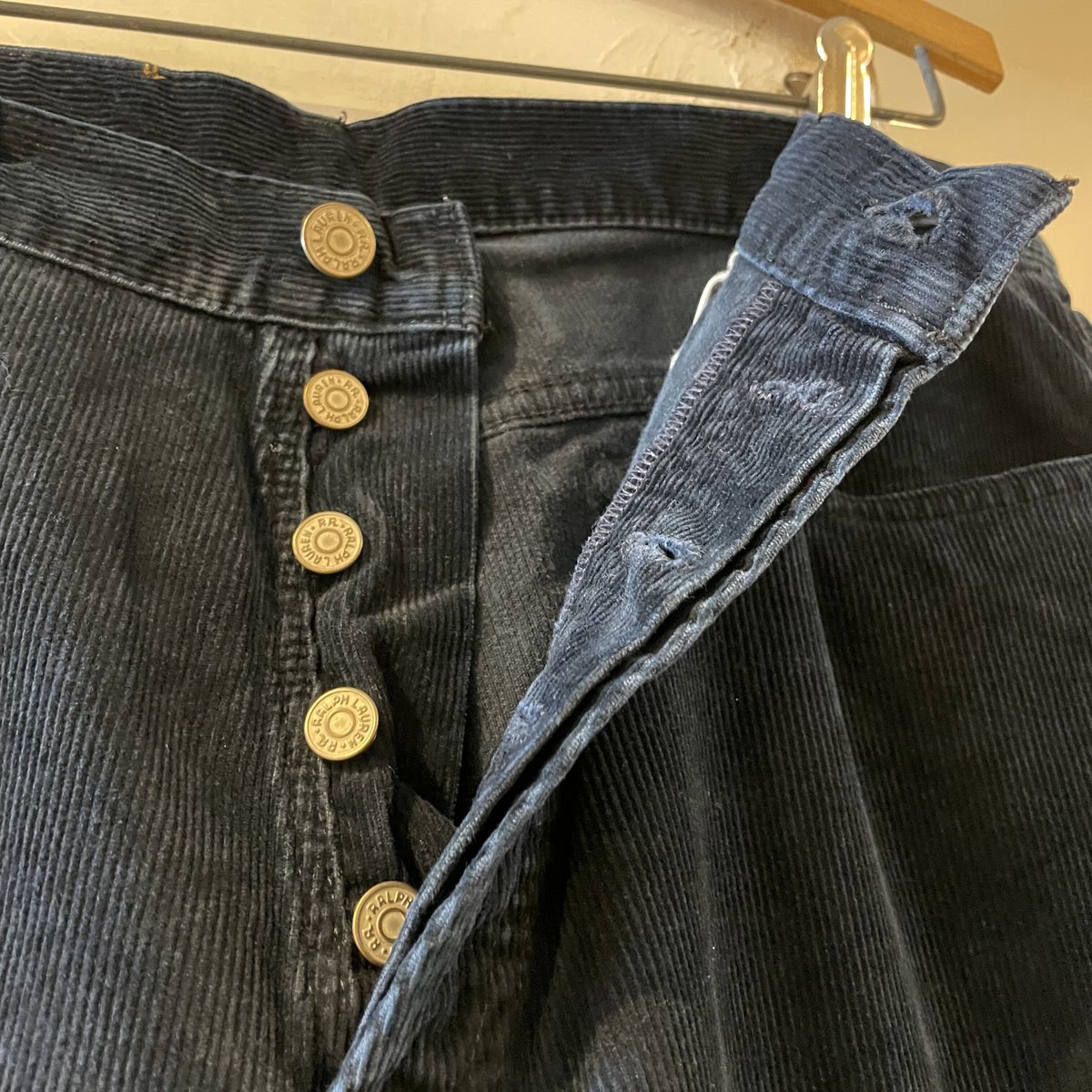 RRL ダブルアールエル コーデュロイ パンツ USA製 生成り 31 90s RRL コーデュロイパンツ ダブルアールエル 濃紺 USA製 90年代
